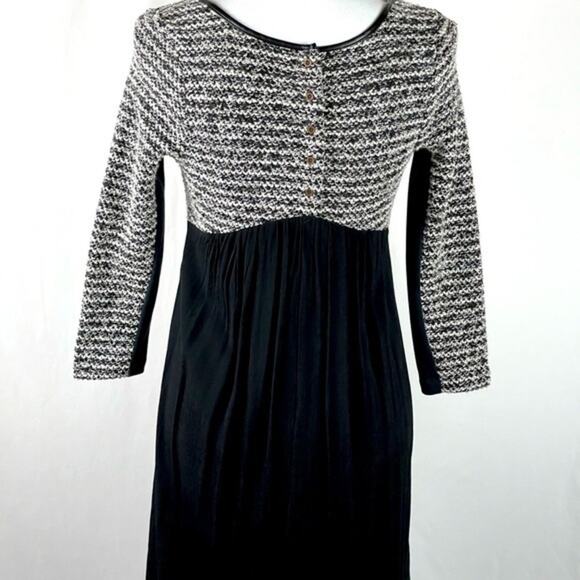 Anthropologie Maeve Tweed Plus Black Fabric Swing Style Dress NWOT Size XS - Picture 6 of 10